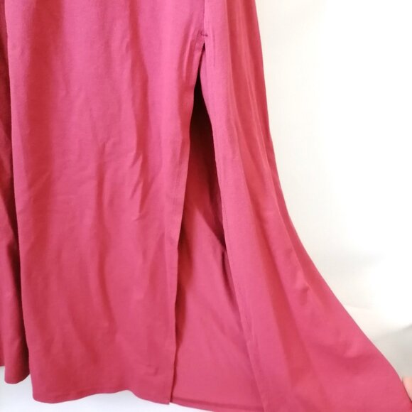 Soft Surroundings Pink Open Drape Back Side Slit Maxi Dress Size Tall L - Picture 4 of 7